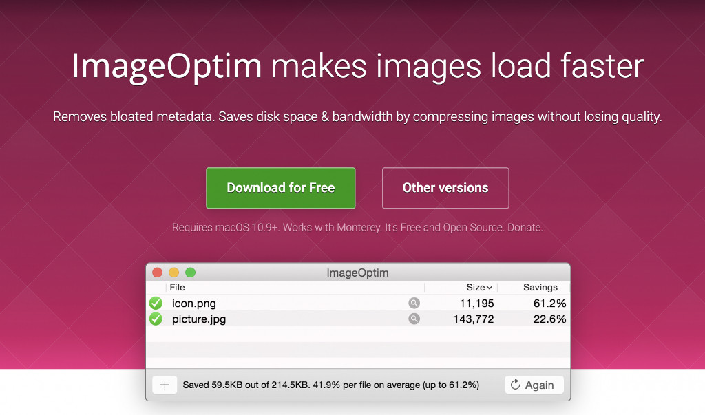 ImageOptim｜ドラッグ&ドロップでかんたんに画像圧縮（おすすめMacアプリ）