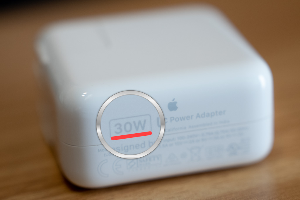 Apple 30W USB-C電源アダプタのワット数