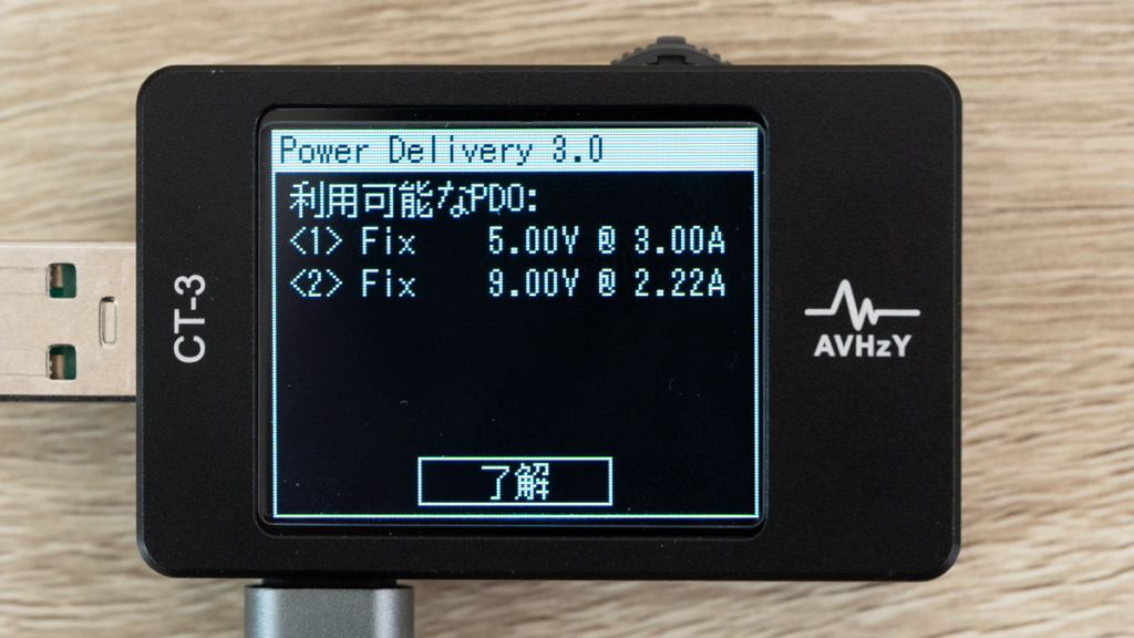 Belkin 40W充電器のPD（USB PD 3.0）