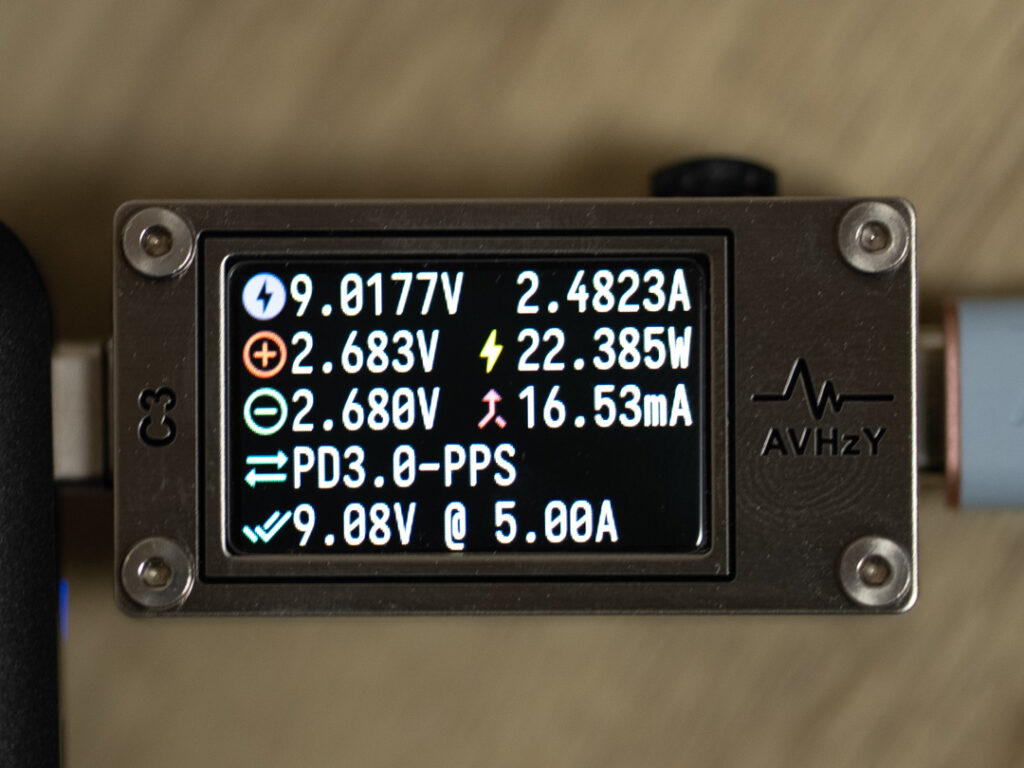 MATECH Sonicharge Flat 65WでXperia 1 IIIをPPS充電（USBチェッカー）