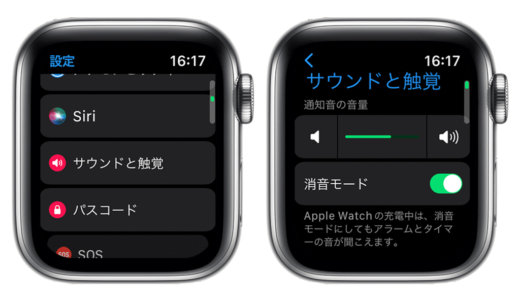 Apple Watchの「設定」からマナーモードに設定する