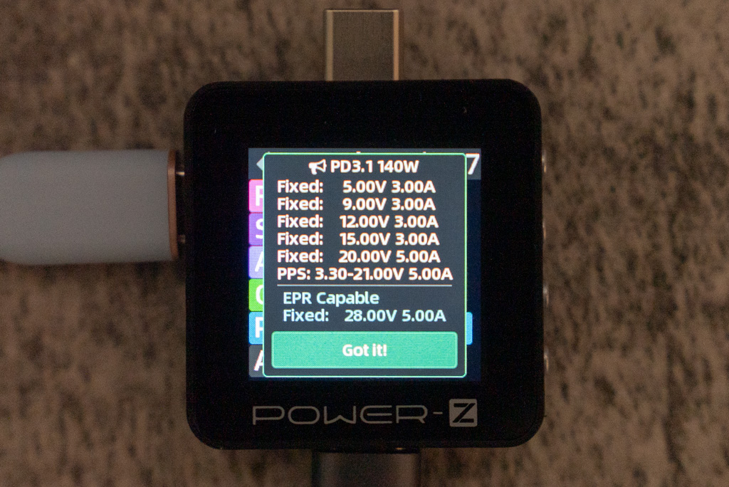 USB PD 3.1のPDOを確認