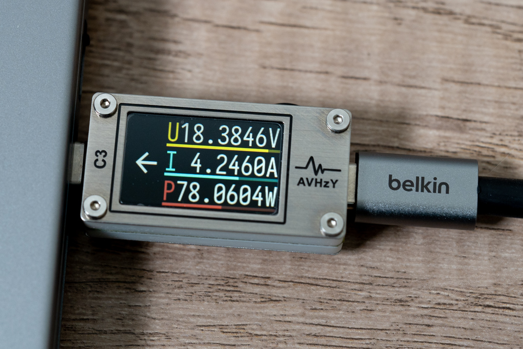 Belkin 7in1 USB-Cハブ パススルー充電時の出力