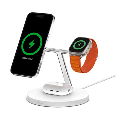Belkin 3-in-1 Wireless Charging Stand with MagSafe
｜Apple WatchとiPhoneを同時に急速充電できるスタンド