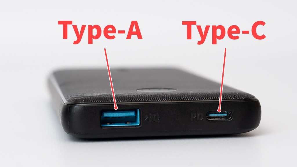 USB Type-CとType-Aポート