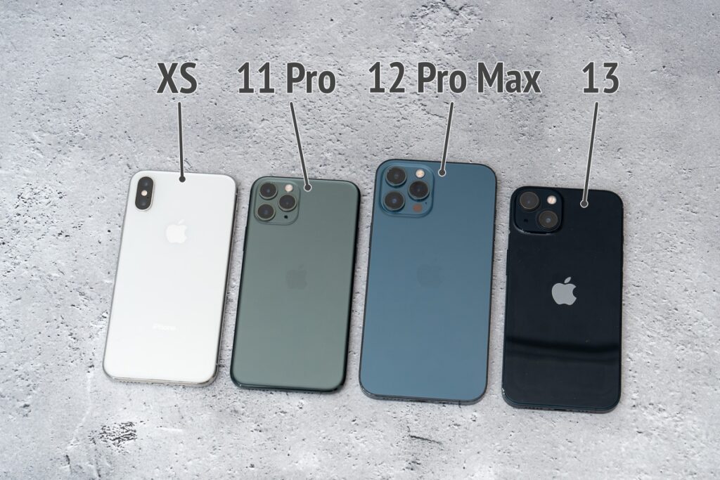 iPhone XS・iPhone 11 Pro・iPhone 12 Pro Max・iPhone 13