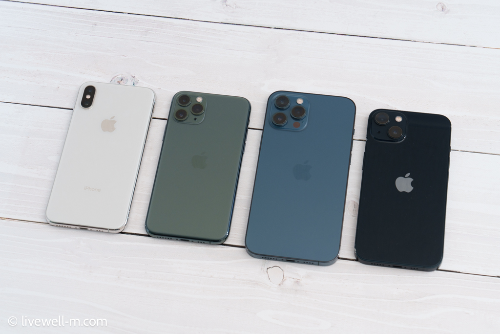iPhone Xs、iPhone 11 Pro、iPhone 12 Pro Max、iPhone 13