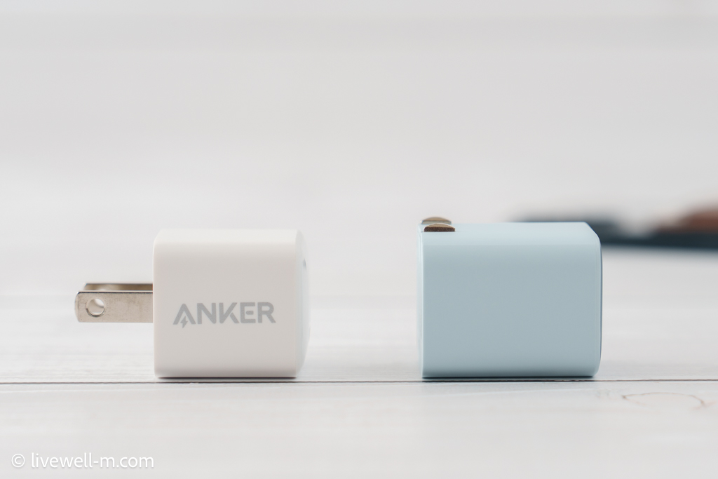 Anker 511 Charger (Nano 3, 30W)とAnker PowerPort III Nano 20Wのサイズ比較