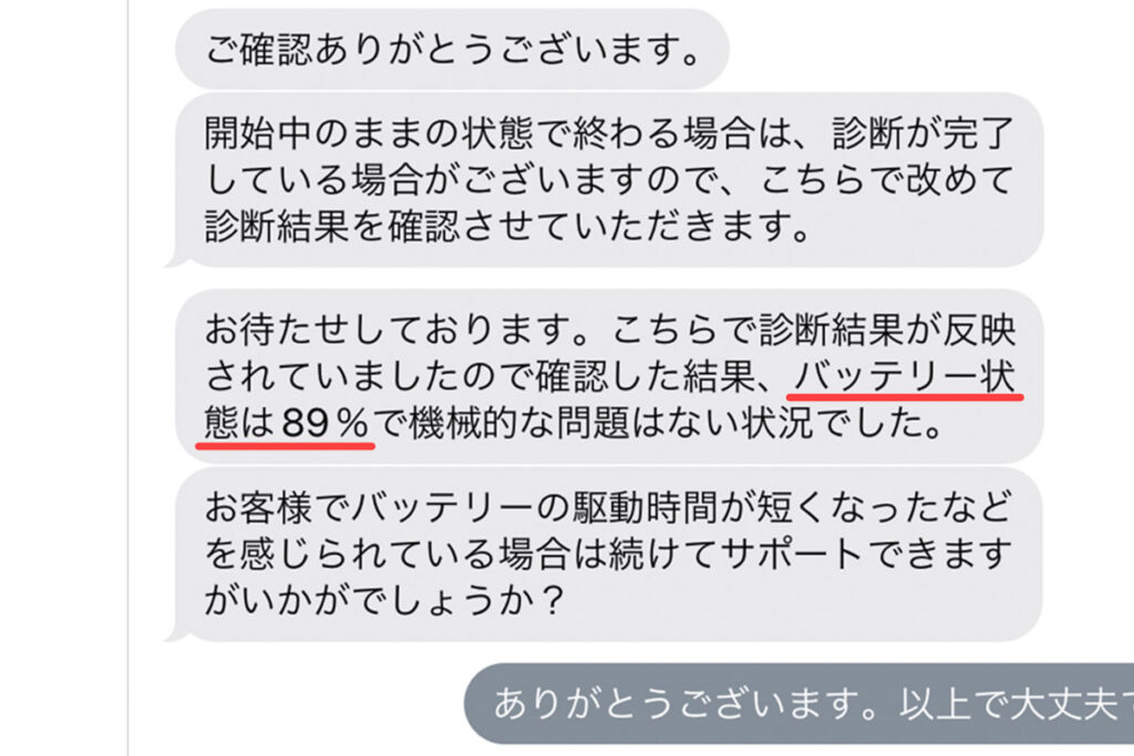 iPadのバッテリー最大容量を確認している様子