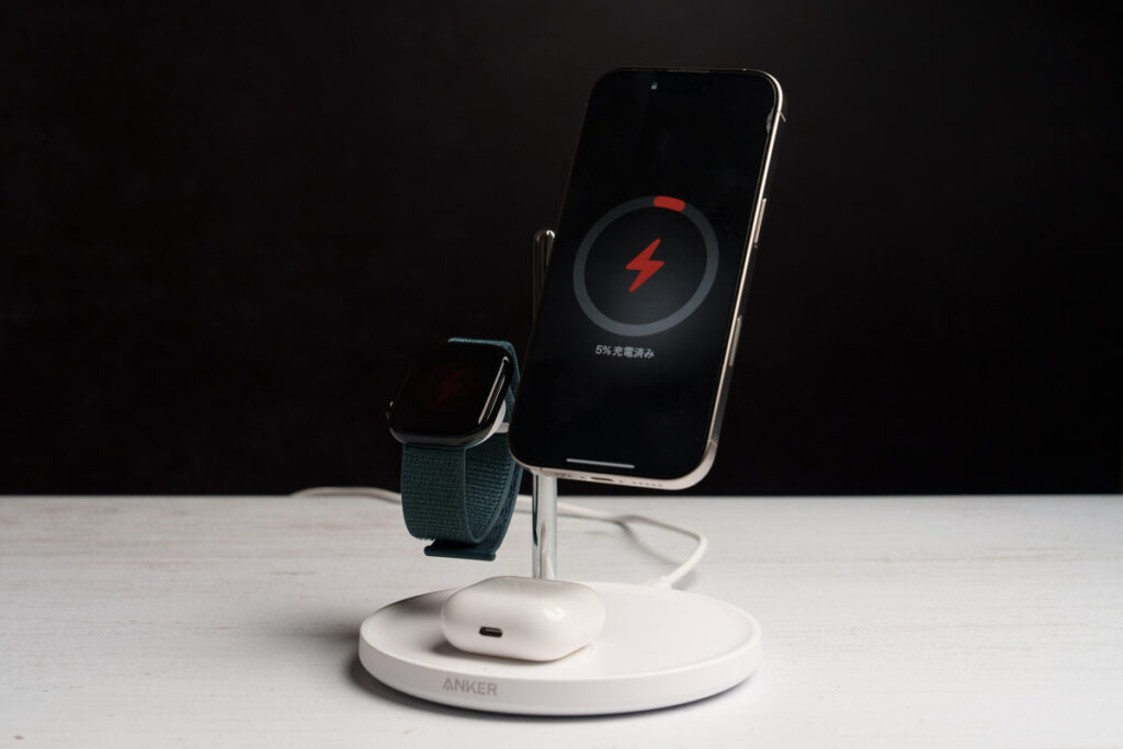 Anker MagGo Wireless Charging Station (3-in-1 Stand)でiPhone・Apple Watch・AirPodsを同時充電