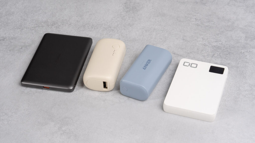 TORRAS MiniMag、Anker Nano Power Bank (22.5W, Built-In USB-C Connector)、MOTTERU mocolon、CIO SMARTCOBY SLIM